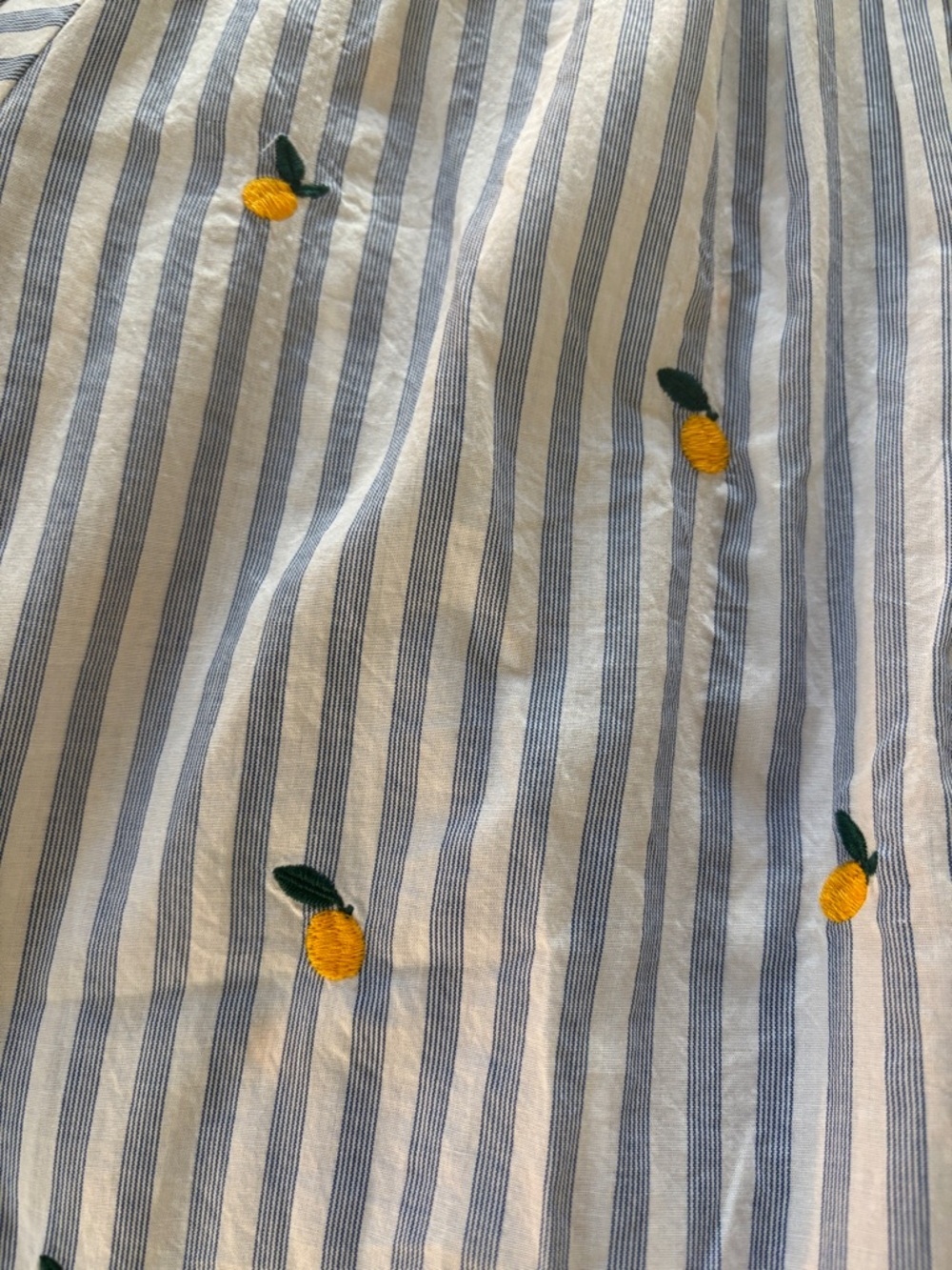 NEW Trovata Blue & White Striped Embroidered Lemon Top - Picture 2 of 7